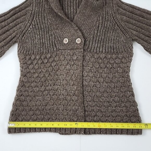 Windsmoor Women's Brown Knit Alpaca Wool Blend Cardigan Bell Sleeves Size L - Picture 14 of 14
